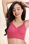 Zivame Freeform Padded Non Wired Full Coverage Lace Bra - Claret Red — thumbnail 5